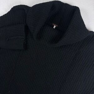 Free People Sweater Women XS Black 100% Wool Waffle Knit Split Back Turtleneck